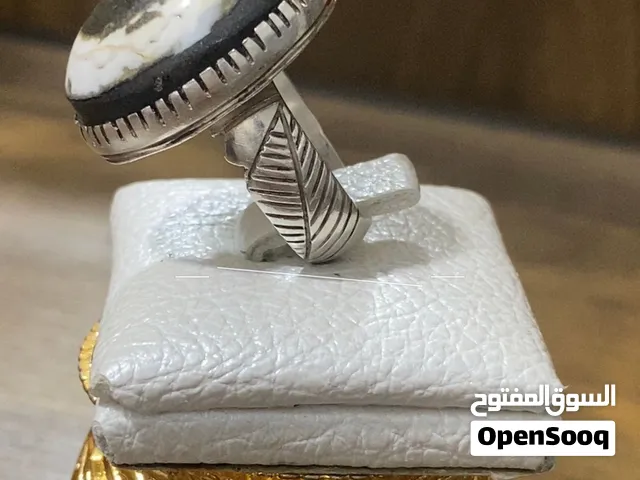 خاتم داودي فضة شغل يدوي مقاس 23