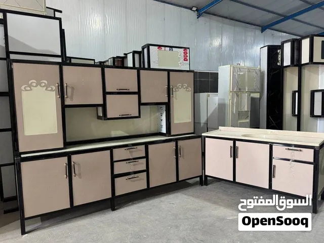 كاونترات مترين ونص مع ملحق وسنك مترونص مرمر (المنيوم صيني)