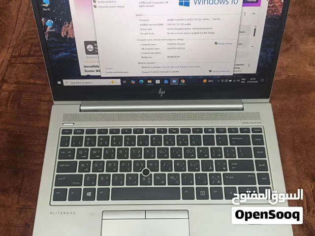 HP elitebook 840/G5 core-i5-8GB RAM 256GB SSD Good Battery,Win-10.