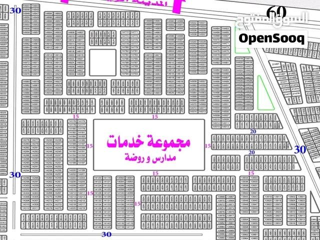 متوفر نصف قطعة مربعة في حي الاحرار مقابل المدينة الرياضية 10×10
