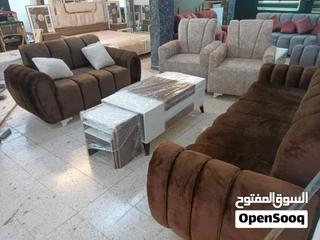 كنب طقم كنب فاخر بالوان جذابه 7 مقاعد وكورنرات من المصنع مباشره