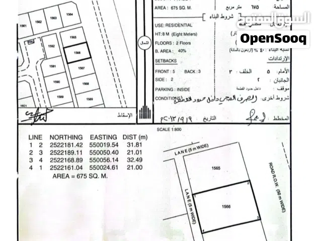 ارض سكنيه مساحتها ممتازه