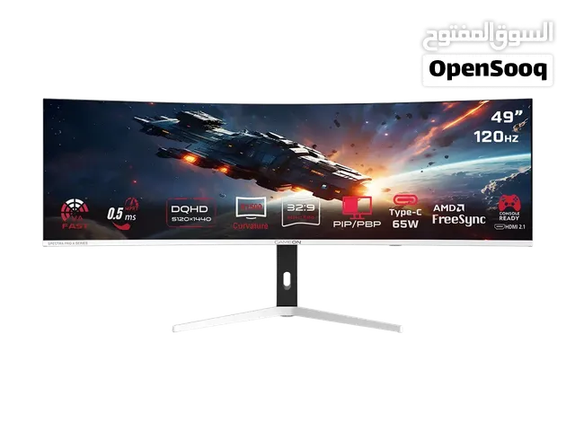 GAMEON 49 GOAC49DQHD120 120Hz 0.5ms DQHD Curved Gaming Monitor - White