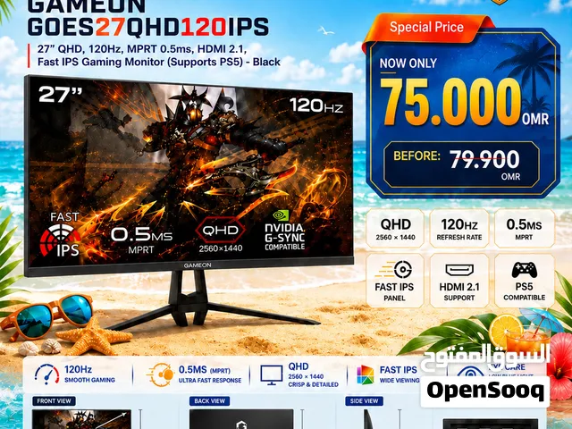 27 Inch 120 HZ  2 k Monitor with 1 year warranty ps4 & ps5 compatible