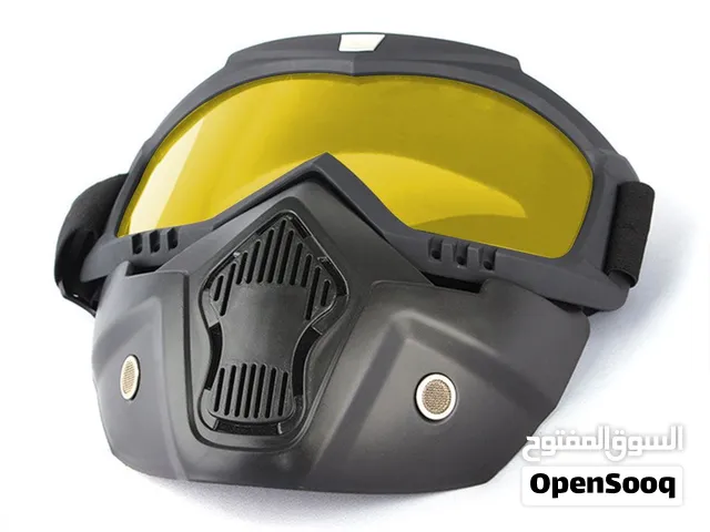 Casque Moto avec Lunettes Amovibles Coloré Anti-Bouée