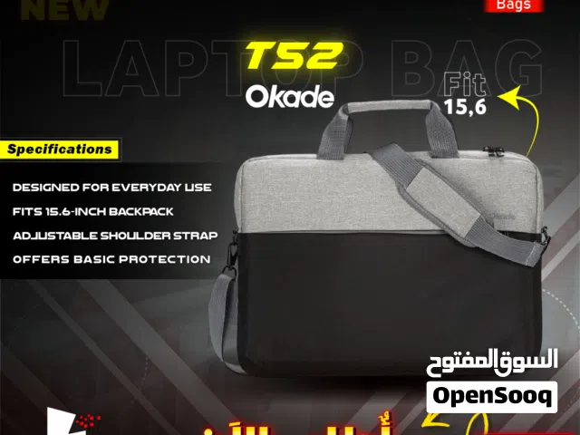 Okade 15.6 Inch T52 Shoulder Laptop Bag شنطة لابتوب لون اسود شكل مميز