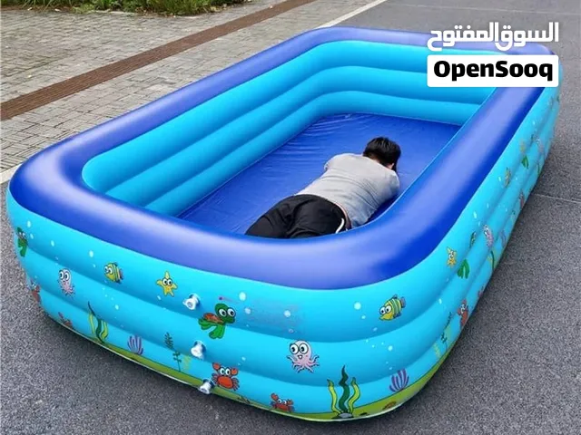 مسبح عائلي قابل للنفخ والطي متوفر بعده مقاسات مصنوع خامة قوية وعالية الجودة