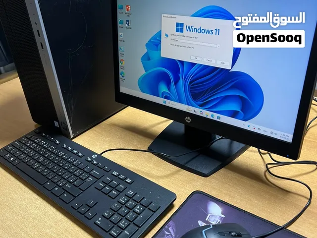 كمبيوتر كامل نوع HP وشاشة HP وماوس و كيبورد HP بحالة ممتازة Core i5-GEN7 بسعر 165