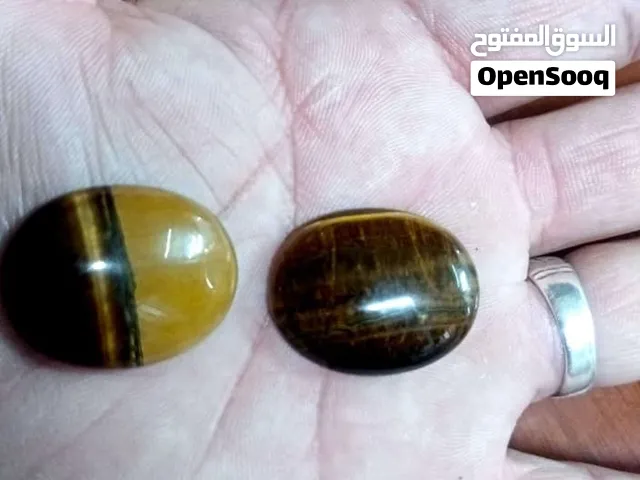 زوج من أحجار عين النمر الطبيعية المصقولة (بقصة الكابوشون) – أحجار كريمة مصقولة للخواتم