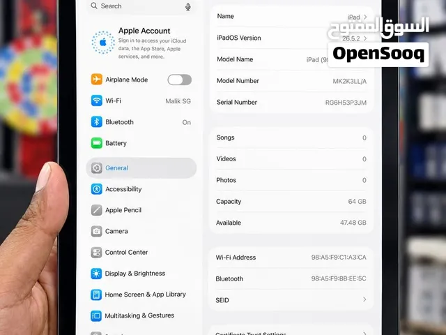 Used iPad 9th Gen in Oman  10.2 Inch Display