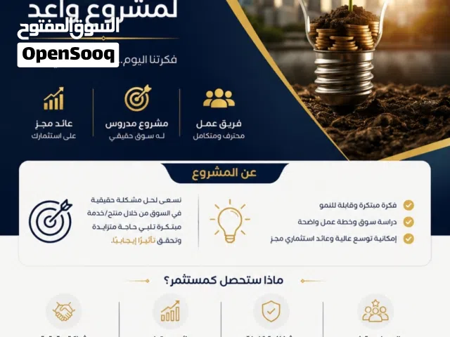 فرصة استثمارية – نبحث عن ممول لمشروع واعد