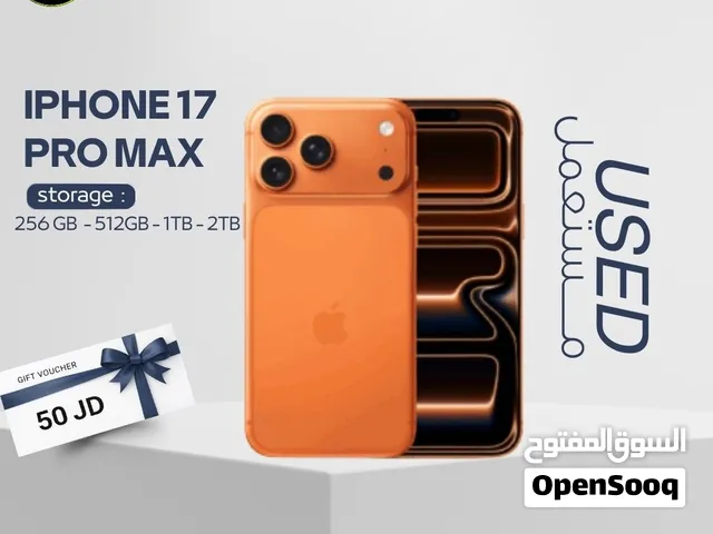 IPHONE 17 PRO MAX ( 2-TB ) USED /// آيفون 17 برو ماكس ذاكرة 2 تيرا مستعمل وكاله