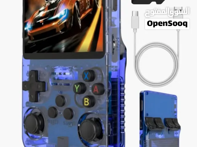 Retro Handheld Game Console - 3.5” Screen, 64GB, Blue Transparent Edition