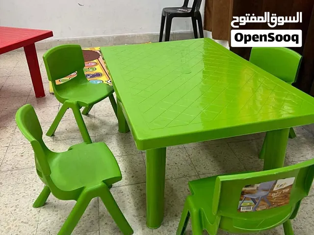 طاولة بلاستك مستطيل روضة حضانة مع كرسي عظم